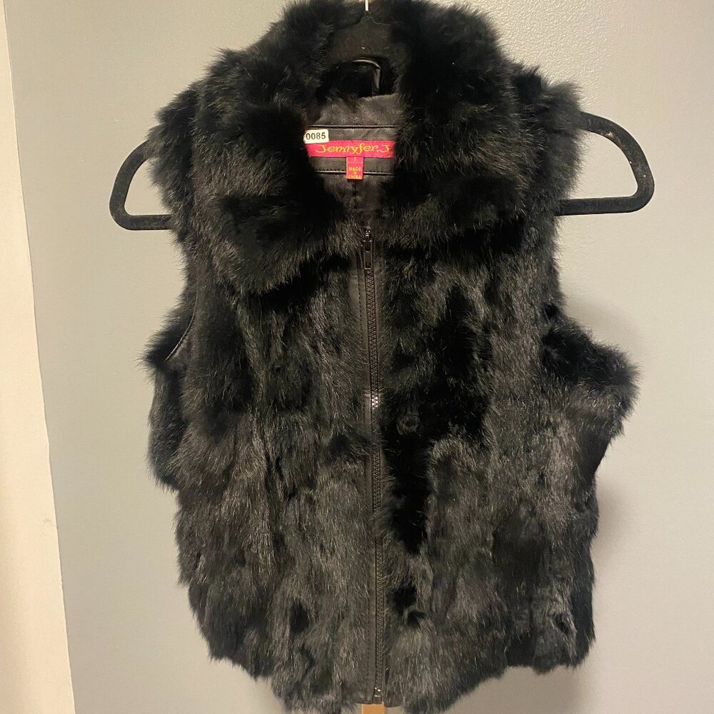 Jennyfer. J Genuine Rabbit Fur Vest Jacket Size Small